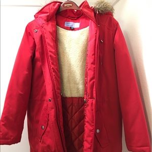 Red rain jacket